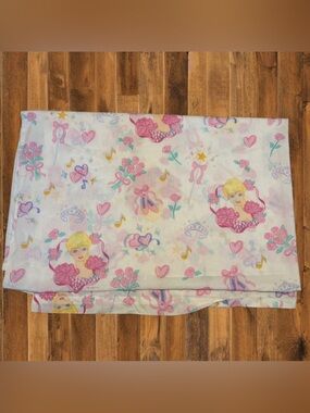 Vintage 1995 Barbie Twin Flat Sheet Ballet Princess Fairycore Bedding
